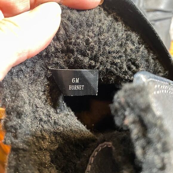 Sporto Gray Hornet Leather Faux Fur Ankle Boots Women Sz 6 - Picture 6 of 13